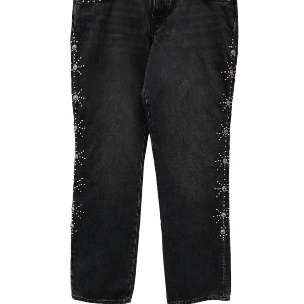 We The Free Cooper Studded Mid Rise Boyfriend Jeans Black SZ waist 32
